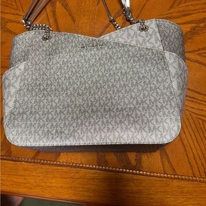 Michael Kors Silver and Gray Shoulder Bag
